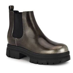 Nine West Kimma Womens Ankle Boots Pewter Black Size 9 NEW